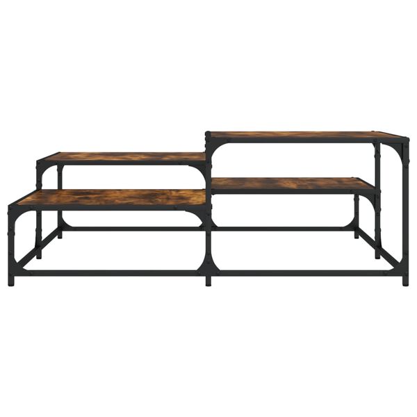 vidaXL f&uuml;st&ouml;s t&ouml;lgy sz&iacute;nű szerelt fa doh&aacute;nyz&oacute;asztal 107 x 107 x 40 cm