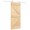 vidaXL Cs&uacute;sz&oacute; ajt&oacute; Term&eacute;szetes &eacute;s Feh&eacute;r 85 x 210 cm Szil&aacute;rd Fenyőfa