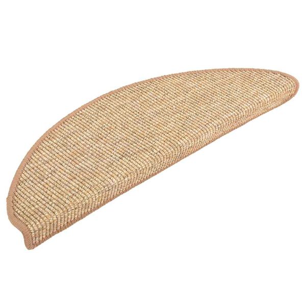 vidaXL 15 db vil&aacute;gosbarna f&eacute;lk&ouml;r alak&uacute; l&eacute;pcsőszőnyeg 56 x 17 x 3 cm