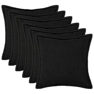 vidaXL P&aacute;rna huzat 6 pcs HOUTEN Fekete 30 x 30 cm Boucl&eacute;