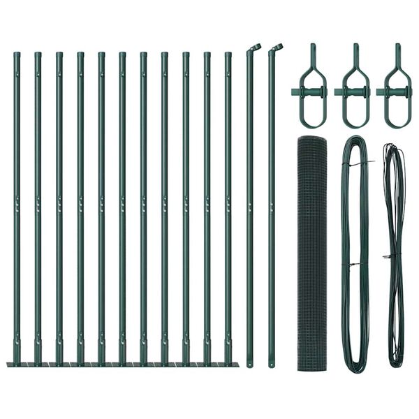 vidaXL Ker&iacute;t&eacute;soszlop Z&ouml;ld 25 x 1,2 m (19 x 19 mm h&aacute;l&oacute;) Ac&eacute;l &eacute;s PVC