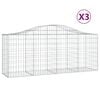 vidaXL 3 db &iacute;ves horganyzott vas gabion kos&aacute;r 200x50x80/100 cm