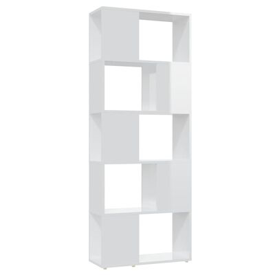 vidaXL magasfényű fehér térelválasztó könyvszekrény 60 x 24 x 155 cm