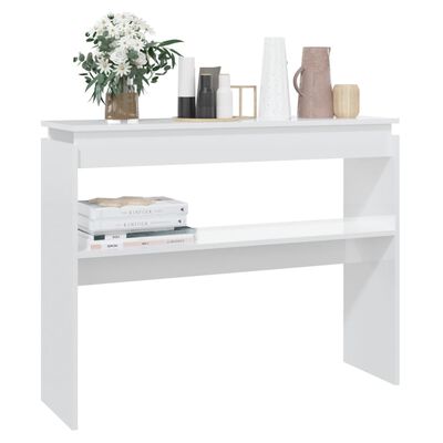 vidaXL magasfényű fehér forgácslap tálalóasztal 102 x 30 x 80 cm