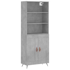vidaXL betonsz&uuml;rke szerelt fa magasszekr&eacute;ny 69,5 x 34 x 180 cm