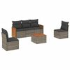 vidaXL 6 r&eacute;szes sz&uuml;rke polyrattan kerti &uuml;lőgarnit&uacute;ra p&aacute;rn&aacute;kkal
