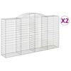 vidaXL 2 db &iacute;ves horganyzott vas gabion kos&aacute;r 300x50x160/180 cm
