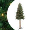 vidaXL Karcs&uacute; kar&aacute;csonyfa Z&ouml;ld 210 cm PVC &eacute;s t&ouml;m&ouml;r fenyőfa