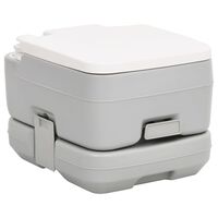 vidaXL szürke-fehér HDPE hordozható kemping WC 10+10 L