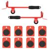 vidaXL 8 db piros b&uacute;torg&ouml;rgő emelőkkel 9,8 x 7,5 x 3 cm 150 kg