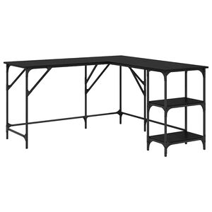 vidaXL Asztal Fekete t&ouml;lgy 139 x 139 x 75 cm Szerelt Fa