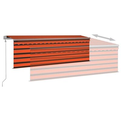 vidaXL narancssárga-barna automata napellenző redőnnyel 4,5 x 3 m
