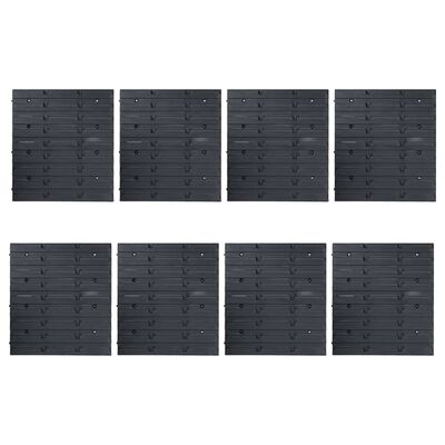 vidaXL 128 darabos kék és fekete tárolódoboz-készlet fali panelekkel