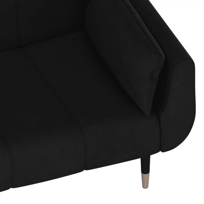 vidaXL kétszemélyes fekete bársony kanapéágy 2 párnával