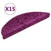 vidaXL 15 db lila f&eacute;lk&ouml;r alak&uacute; l&eacute;pcsőszőnyeg 56 x 17 x 3 cm