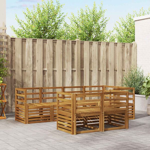 vidaXL &Uuml;lőgarnit&uacute;r&aacute;k 7 pcs Term&eacute;szetes T&ouml;m&ouml;r Ak&aacute;cfa