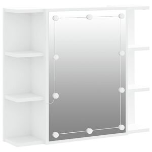 vidaXL feh&eacute;r t&uuml;kr&ouml;s szekr&eacute;ny LED-ekkel 70 x 16,5 x 60 cm