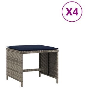 vidaXL 4 db sz&uuml;rke polyrattan kerti sz&eacute;k p&aacute;rn&aacute;val 40 x 40 x 35 cm