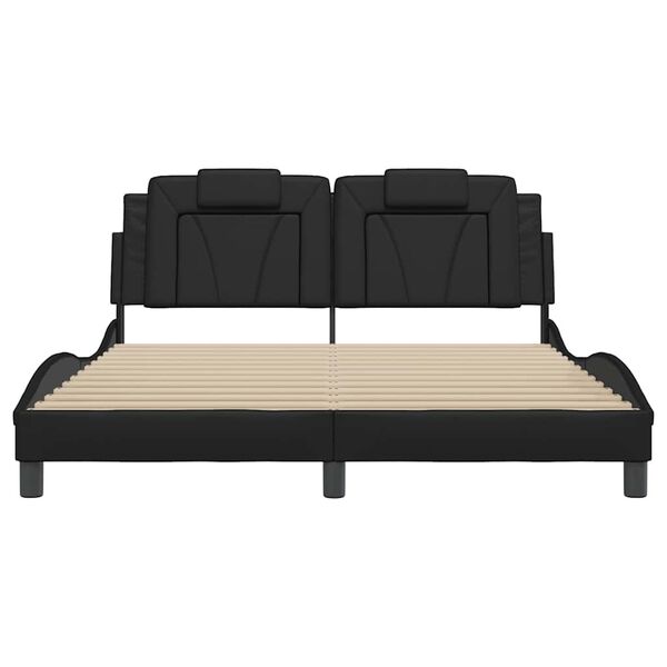 vidaXL fekete műbőr &aacute;gykeret Viana matrac n&eacute;lk&uuml;l 160x200 cm