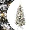 vidaXL Műanyag Hajtogat&oacute;s Kar&aacute;csonyfa 150 LED Z&ouml;ld &eacute;s Feh&eacute;r 120 cm