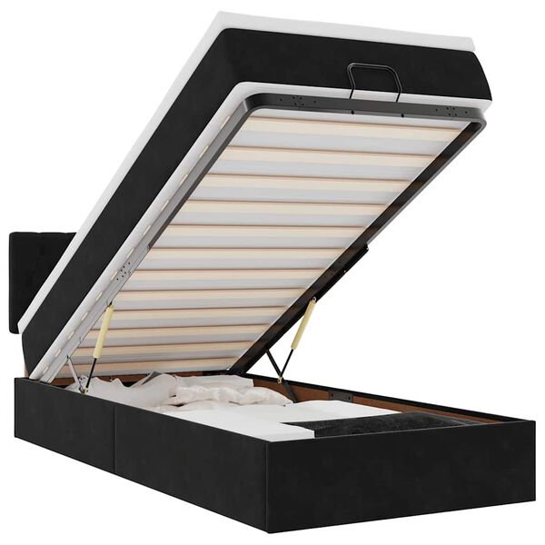 vidaXL Ottom&aacute;n &aacute;gykeret matraccal fekete 90x190cm b&aacute;rsony