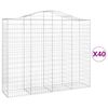 vidaXL 40 db &iacute;ves horganyzott vas gabion kos&aacute;r 200x50x160/180 cm