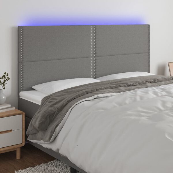 vidaXL s&ouml;t&eacute;tsz&uuml;rke sz&ouml;vet LED-es fejt&aacute;mla 200x5x118/128 cm