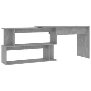 vidaXL betonsz&uuml;rke szerelt fa sarokasztal 200 x 50 x 76 cm