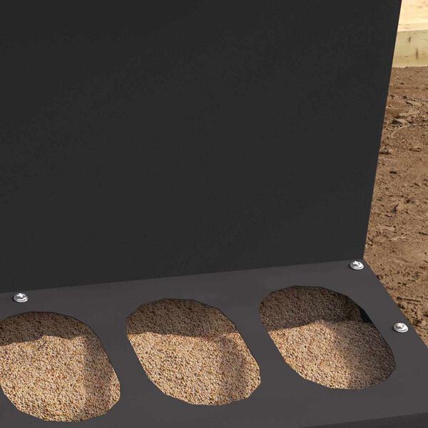 vidaXL Csirke etető Fekete 40 x 40 x 45 cm Hidegen Hengerelt Ac&eacute;l