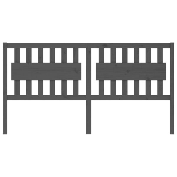 vidaXL szürke tömör fenyőfa ágyfejtámla 185,5x4x100 cm