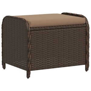 vidaXL barna polyrattan kerti sz&eacute;k p&aacute;rn&aacute;val 58 x 46 x 46 cm