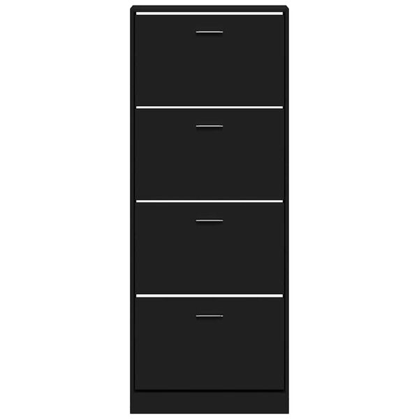 vidaXL fekete szerelt fa cipősszekr&eacute;ny 59x17x150 cm