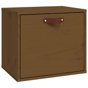 vidaXL m&eacute;zbarna t&ouml;m&ouml;r fenyőfa faliszekr&eacute;ny 40x30x35 cm