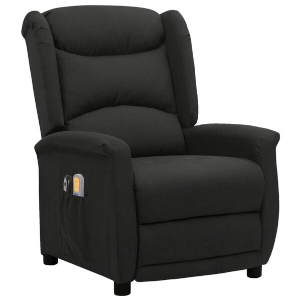 vidaXL fekete szövet elektromos masszázsfotel