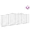 vidaXL 7 db &iacute;ves horganyzott vas gabion kos&aacute;r 400x50x120/140 cm