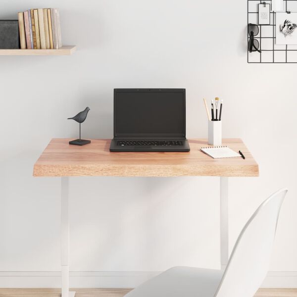 vidaXL világosbarna asztallap 80x50x(2-4) cm kezelt tömör élőszegélyes