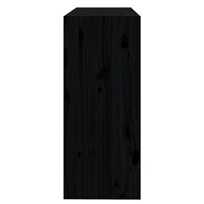 vidaXL fekete tömör fenyőfa könyvszekrény/térelválasztó 80x30x71,5 cm
