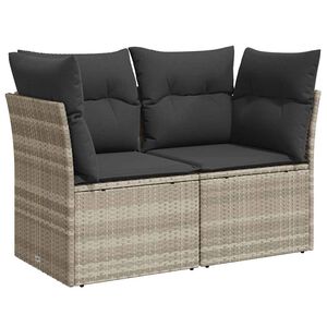 vidaXL 2 szem&eacute;lyes vil&aacute;gossz&uuml;rke polyrattan kerti kanap&eacute; p&aacute;rn&aacute;val