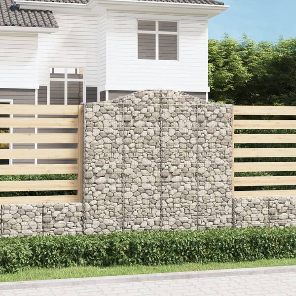 vidaXL 3 db &iacute;ves horganyzott vas gabion kos&aacute;r 200 x 30 x 200/220 cm