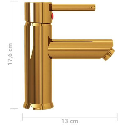 vidaXL aranyszínű fürdőszobai mosdócsaptelep 130 x 176 mm