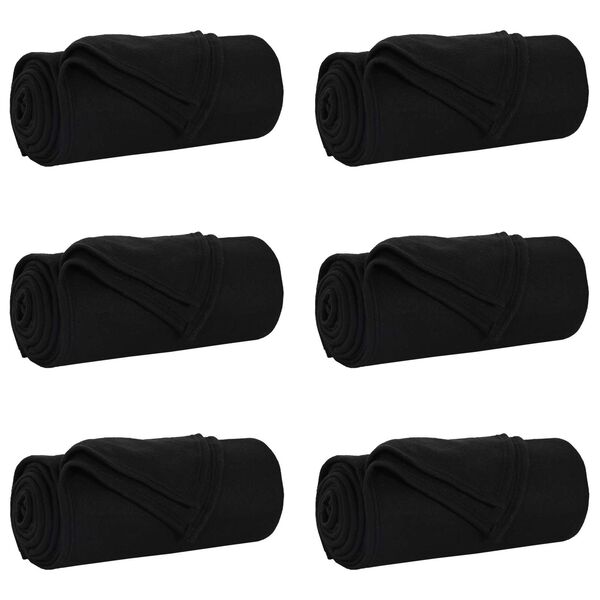 vidaXL Takar&oacute;k 6 pcs Fekete 200 x 150 cm Gyapj&uacute;