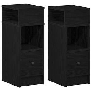 vidaXL 2 db fekete &eacute;jjeliszekr&eacute;ny fi&oacute;kkal 25 x 31 x 66 cm