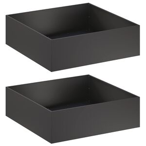 vidaXL Kerti cser&eacute;p 2 db Fekete 80 x 80 x 30 cm Hidegen hengerelt ac&eacute;l