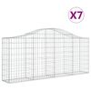 vidaXL 7 db &iacute;ves horganyzott vas gabion kos&aacute;r 200x30x80/100 cm