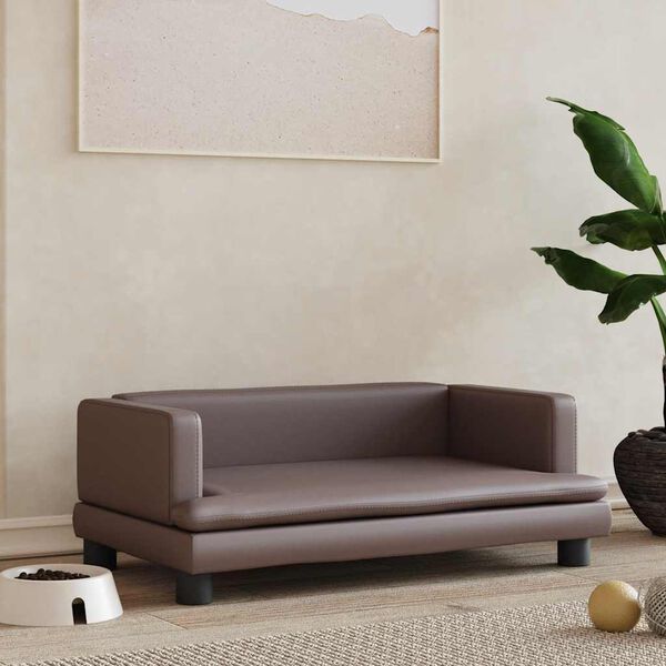 vidaXL barna műbőr kutya&aacute;gy 80 x 45 x 30 cm