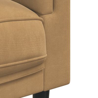 vidaXL barna bársony kétszemélyes kanapé párnákkal