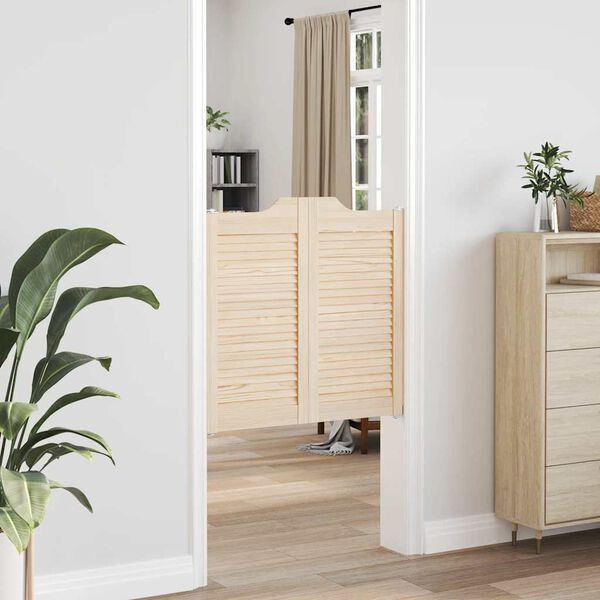 vidaXL t&ouml;m&ouml;rfa fenyőfa lengőajt&oacute;k lamell&aacute;s kialak&iacute;t&aacute;s&uacute; 1 p&aacute;r 80x80 cm