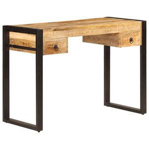 vidaXL t&ouml;m&ouml;r mang&oacute;fa &iacute;r&oacute;asztal 2 fi&oacute;kkal 110 x 50 x 77 cm