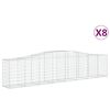 vidaXL 8 db &iacute;ves horganyzott vas gabion kos&aacute;r 400x50x80/100 cm