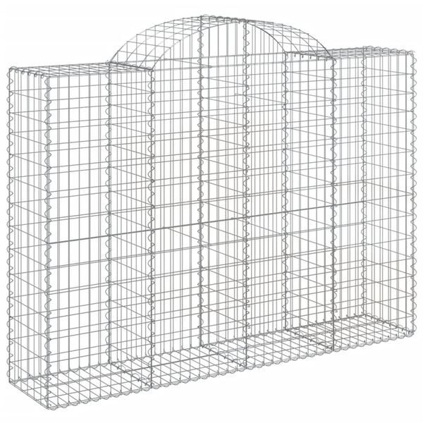 vidaXL 6 db íves horganyzott vas gabion kosár 200x50x140/160 cm